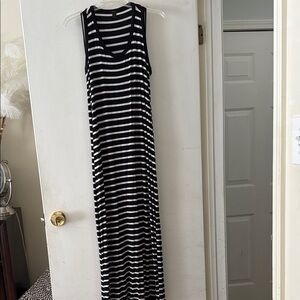 J Crew Striped Black and White Maxi Dress